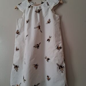 Victoria Beckham White Kids Dress with Yellow & Black Bee Print